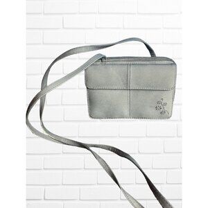 5/$25 Kathy Ireland Purse Crossbody Grey Blue Flower‎ Floral